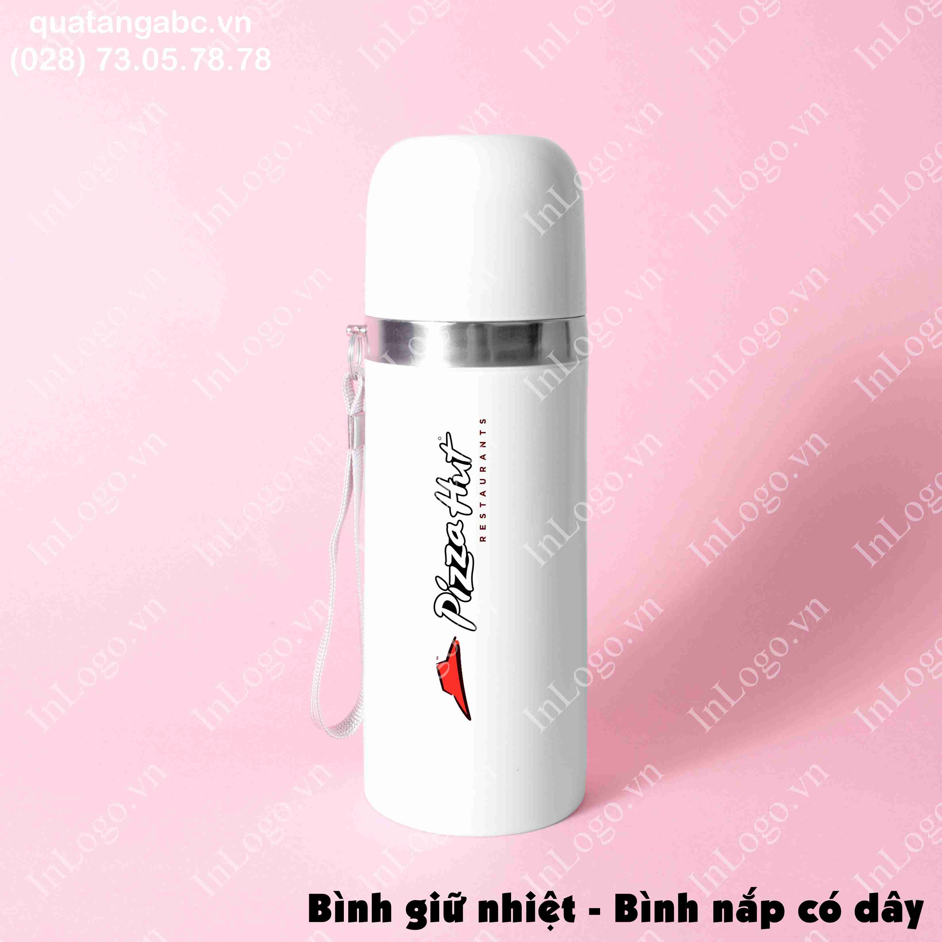 Bình Giữ Nhiệt Nắp Vặn Trắng